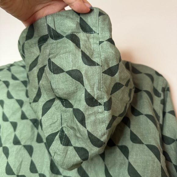 ANTHRO Azulu Colombia 100% Linen Hooded Beachy Quarter Buttoned Pullover Coverup - Picture 8 of 8